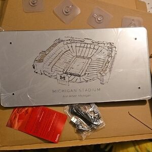 Michigan Stadium Silver Wall Art